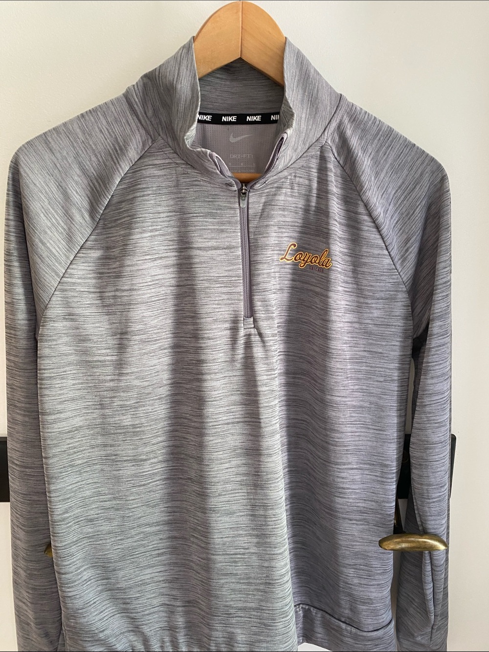 Nike Loyola Chicago Ladies Gray Quarter-Zip Performance Pullover